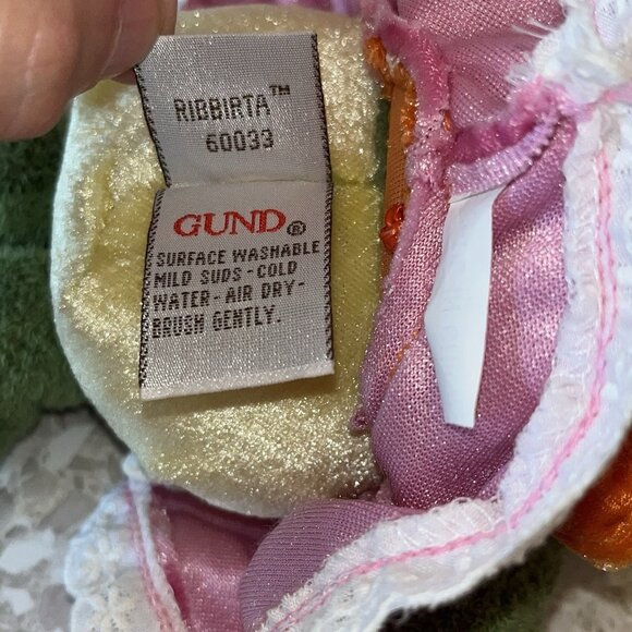 Gund Sweet Peas Ribbirta 60033 Small Plush Frog Flower in Backpack with Tag Toy - Picture 10 of 16